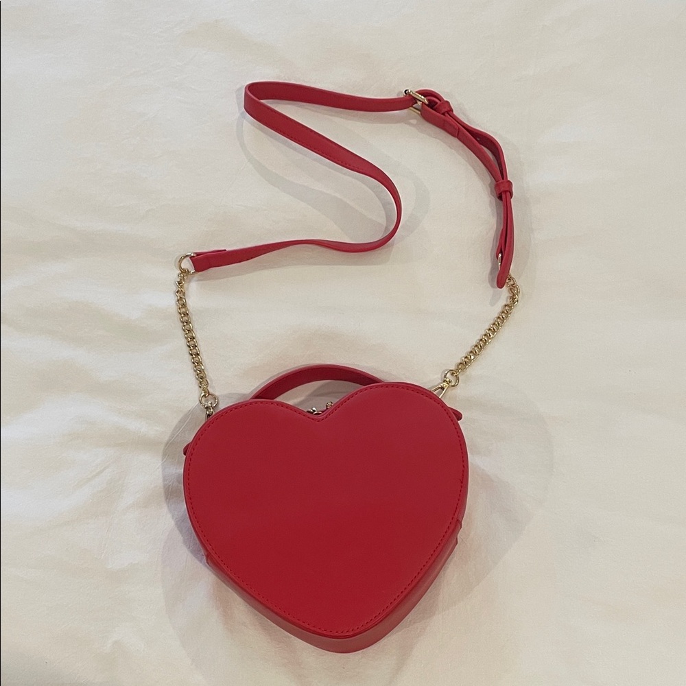 Red Heart-Shaped Women's Bag